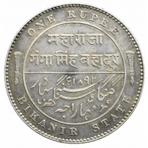 Indie, 1 rupia 1892 , Bikanir