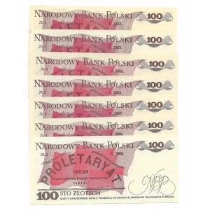 Polska, PRL i III RP, Zestaw 7 banknotów 100 złotych 1976 różne serie