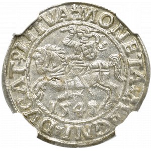 Zygmunt II August , Półgrosz 1548, Wilno - NGC MS65