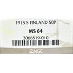 Rosyjska okupacja Finlandii, 50 pennia 1915 - NGC MS64