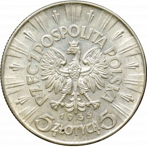 II Rzeczpospolita, 5 złotych 1935, Piłsudski