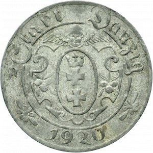 Wolne Miasto Gdańsk, 10 fenigów 1920 - odmiana 58 perełek