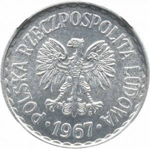 PRL, 1 złoty 1967 - najrzadszy - NGC MS65