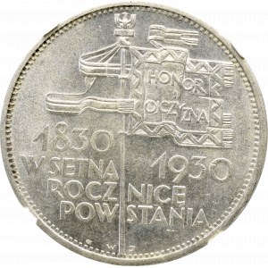 II Rzeczpospolita, 5 złotych 1930, Sztandar - NGC MS63