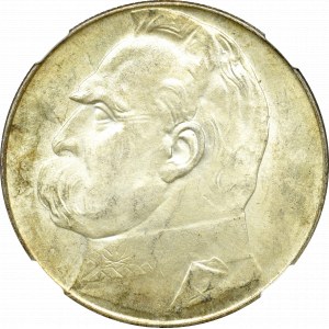 II Rzeczpospolita, 10 złotych 1936, Piłsudski - NGC MS63