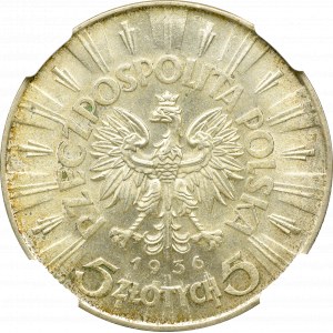 II Rzeczpospolita, 5 złotych 1936, Piłsudski - NGC MS64