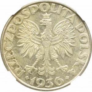 II Rzeczpospolita, 2 złote 1936, Okręt - NGC MS62