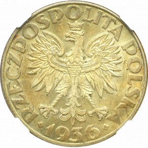 II Rzeczpospolita, 2 złote 1936, Okręt - NGC AU 58