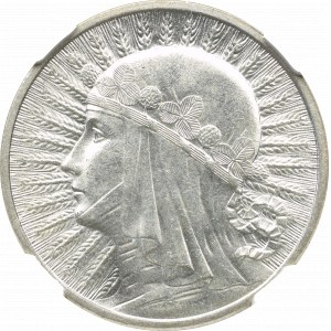 II Rzeczpospolita, 2 Złote 1933, Głowa kobiety - NGC MS63