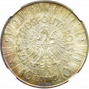 II Rzeczpospolita, 10 złotych 1935, Piłsudski - NGC MS63 