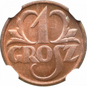 II Rzeczpospolita, 1 grosz 1939 - NGC MS66 RB