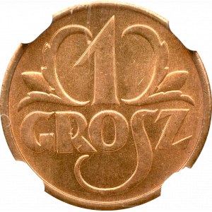 II Rzeczpospolita, 1 grosz 1936 - NGC MS66 RD