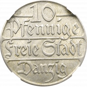 Wolne Miasto Gdańsk, 10 fenigów 1923 - NGC AU58