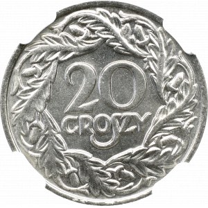II Rzeczpospolita, 20 groszy 1923 - NGC MS66