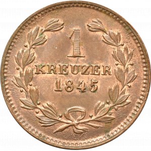 Germany, Baden, 1 kreuzer 1845