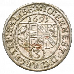 Austria, Salzburg, 3 krajcary 1691