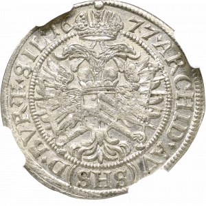 Śląsk, Leopold I, 6 krajcarów 1677, Wrocław - NGC MS63