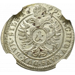 Śląsk, Leopold I, 1 Krajcar 1699 FN, Opole - NGC MS64 