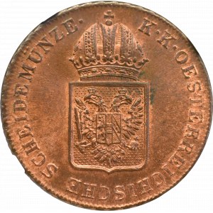 Austria, Franciszek I, 1 krajcar 1816 A, Wiedeń - NGC MS65 RB