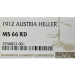 Austria, Franz Joseph, 1 heller 1912 - NGC MS66 RD
