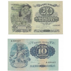 Estonia, 10 krooni 1937 and 20 krooni 1932