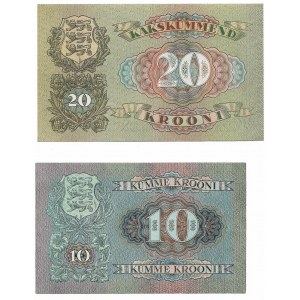 Estonia, 10 Krooni 1937 i 20 krooni 1932
