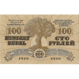 Latvia, 100 rouble 1919