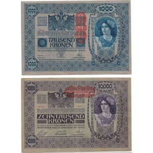 Austria, 1000 corona 1902 and 1918