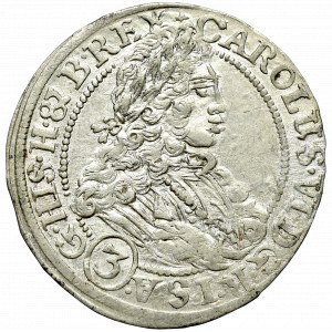 Śląsk, Karol VI, 3 Krajcary 1712 FN, Wrocław