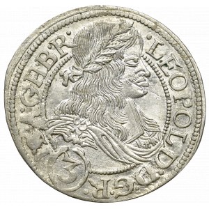 Śląsk, Leopold I, 3 Krajcary 1667 SHS, Wrocław