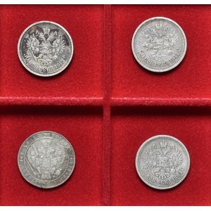 Rosja, zbiór 4 monet o nominale 1/2 rubla 