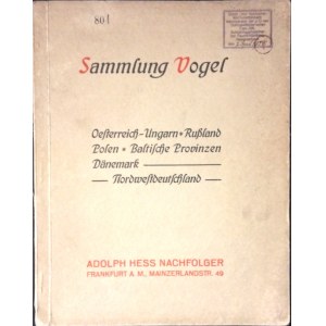 Katalog aukcyjny Adolph Hess „Sammlung Vogel
