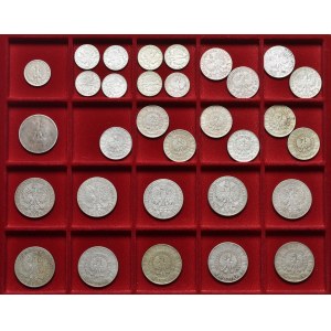 II Rzeczpospolita, Kolekcja srebrnych monet obiegowych (31 szt)