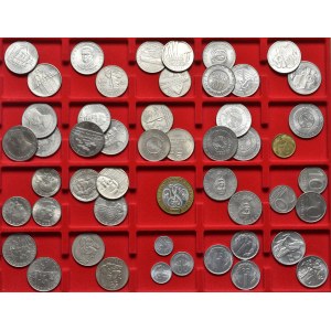 PRL, zestaw 49 monet obiegowych + kolekcjonerska