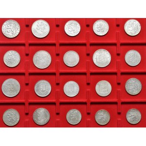Czechosłowacja, Zestaw 20 srebrnych monet