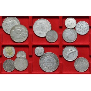 Europa, zestaw srebrnych monet (15 szt)