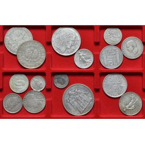 Europa, zestaw srebrnych monet (15 szt)