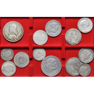 Austria, Węgry, kolekcja 13 srebrnych monet