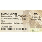Roman Empire, Constantin I, Follis Trier commemorative