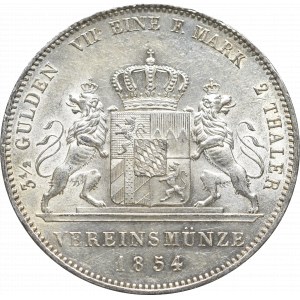 Niemcy, Bawaria, Maksymilian II, 2 talary - 3 i 1/2 guldena 1854