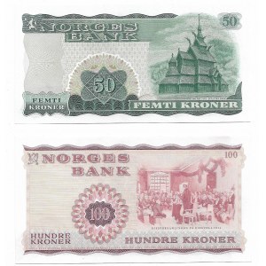Norway, lot 50 and 100 kroner