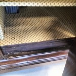 ANONYMOUS, Walnut double-bodied credenza. Reggio Mantova 17th cent.