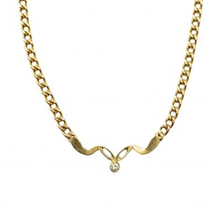 Gold diamond necklace (585), Italy