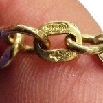 Gold diamond necklace (585), Italy