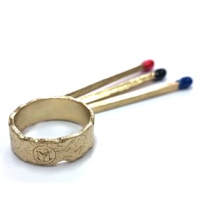 Gold-plated male ring Three matches / Marek Piekarczyk
