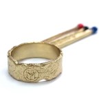Gold-plated male ring Three matches / Marek Piekarczyk