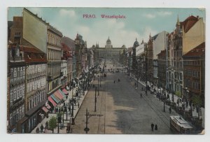 Postcard - Prague , Wenceslas Square 1910.