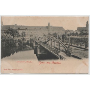 Pocztówka - Wrocław , Gruss aus Breslau , Most Uniwersytecki