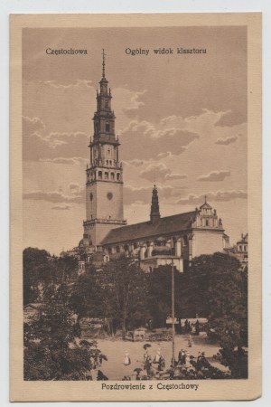 Postkarte - Częstochowa , Gesamtansicht des Klosters