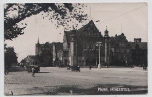 Pocztówka - Poznań , Uniwersytet, Tramwaj